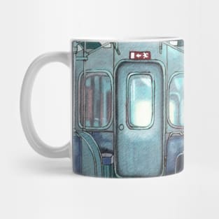 Girl on a train Mug